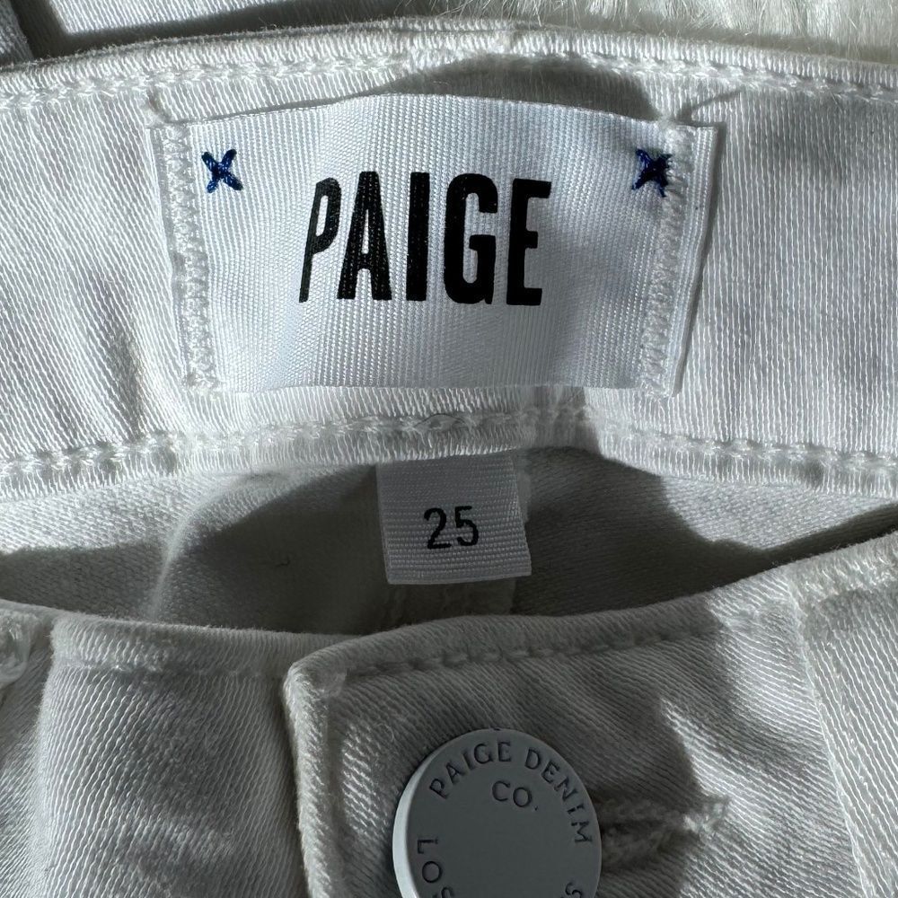 Paige Verdugo Ultra Skinny White Mid Rise Jeans Ultra White Sz 25 View 5
